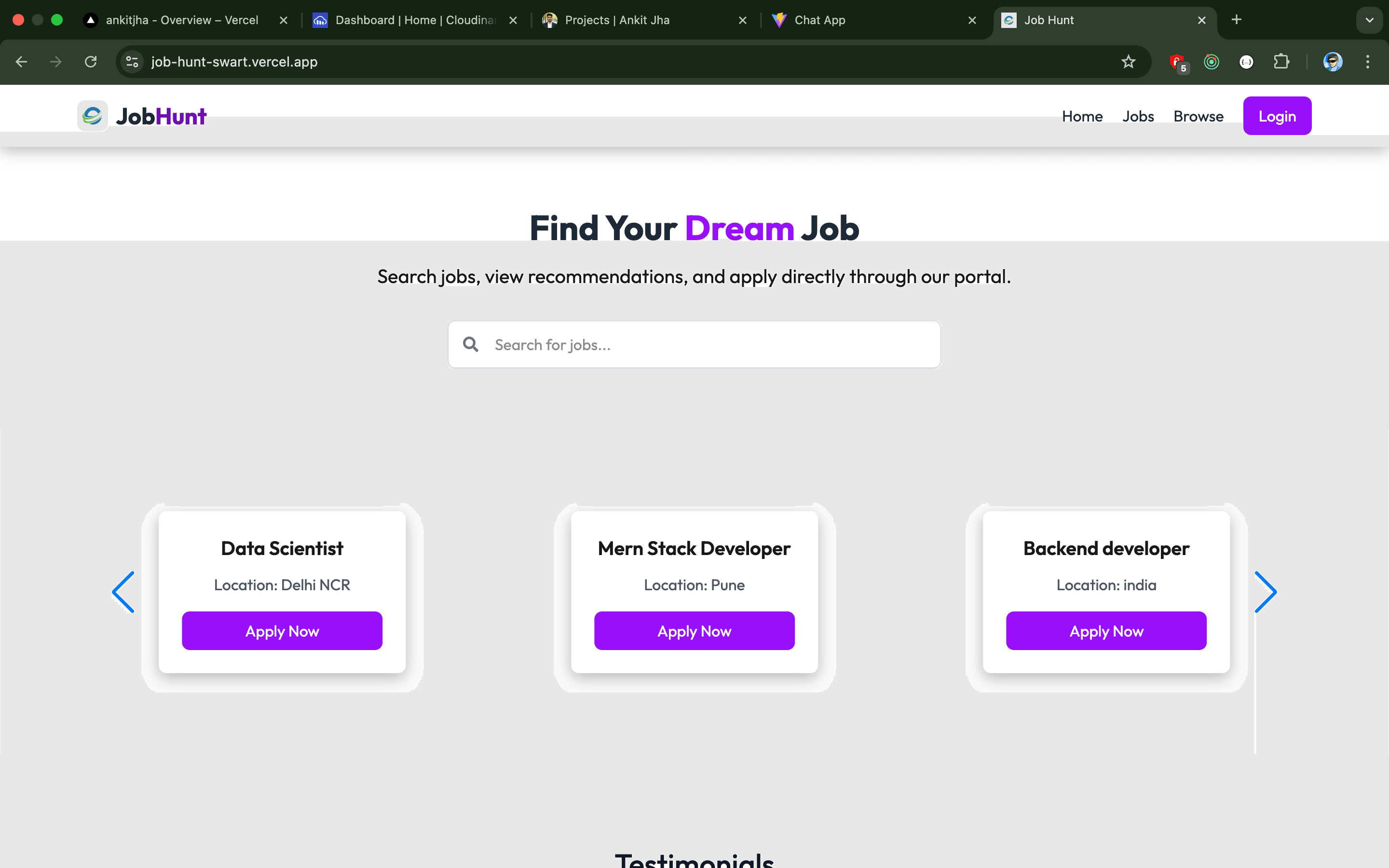 Job Hunt - project screenshot