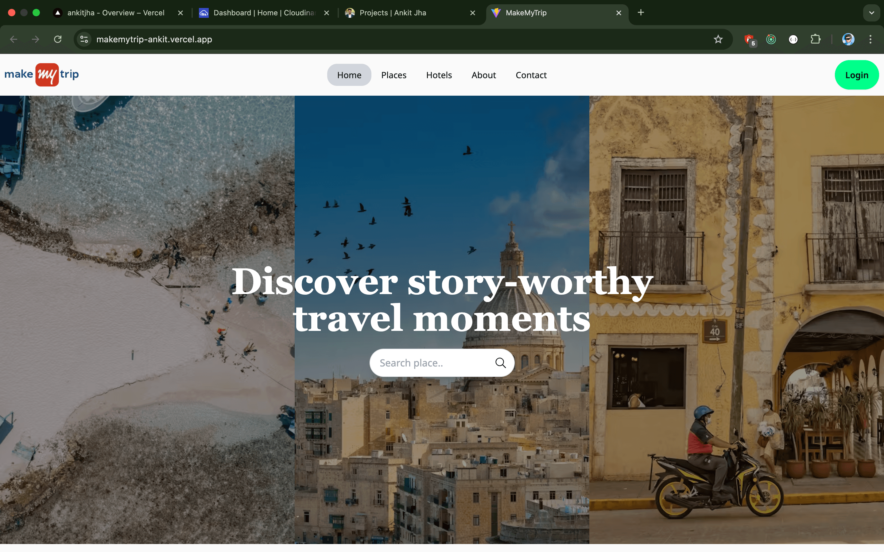 MakeMyTrip - project screenshot