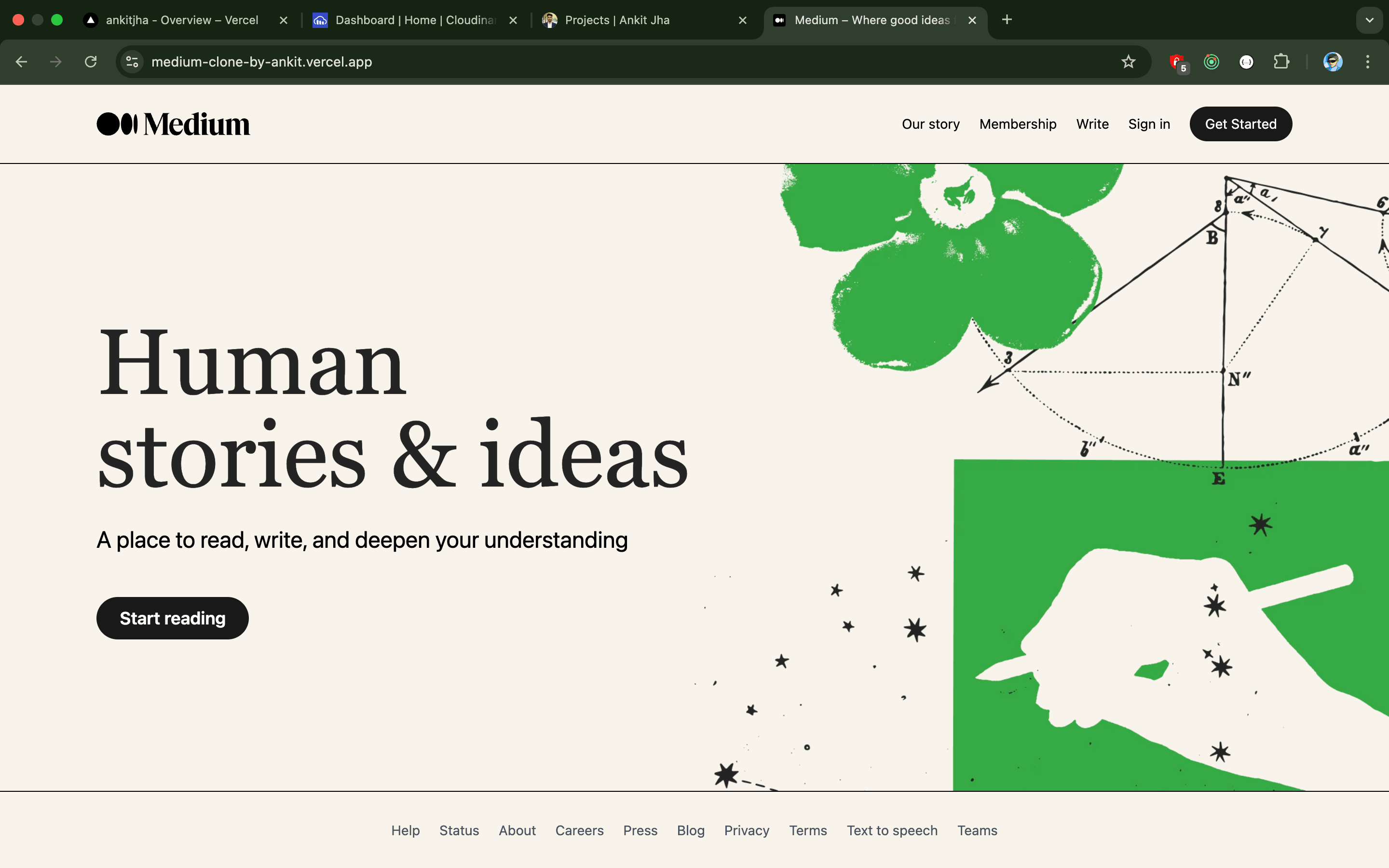 Medium Clone - project screenshot