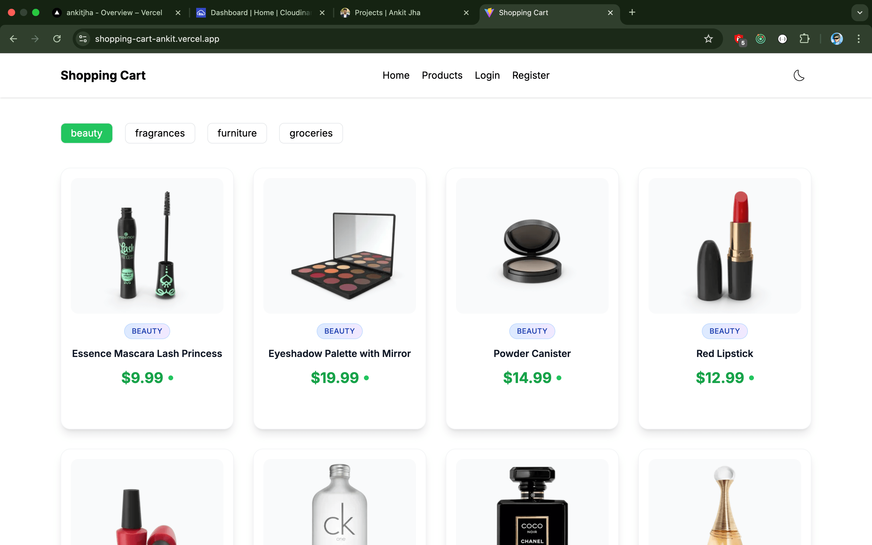 Shopping Cart - project screenshot