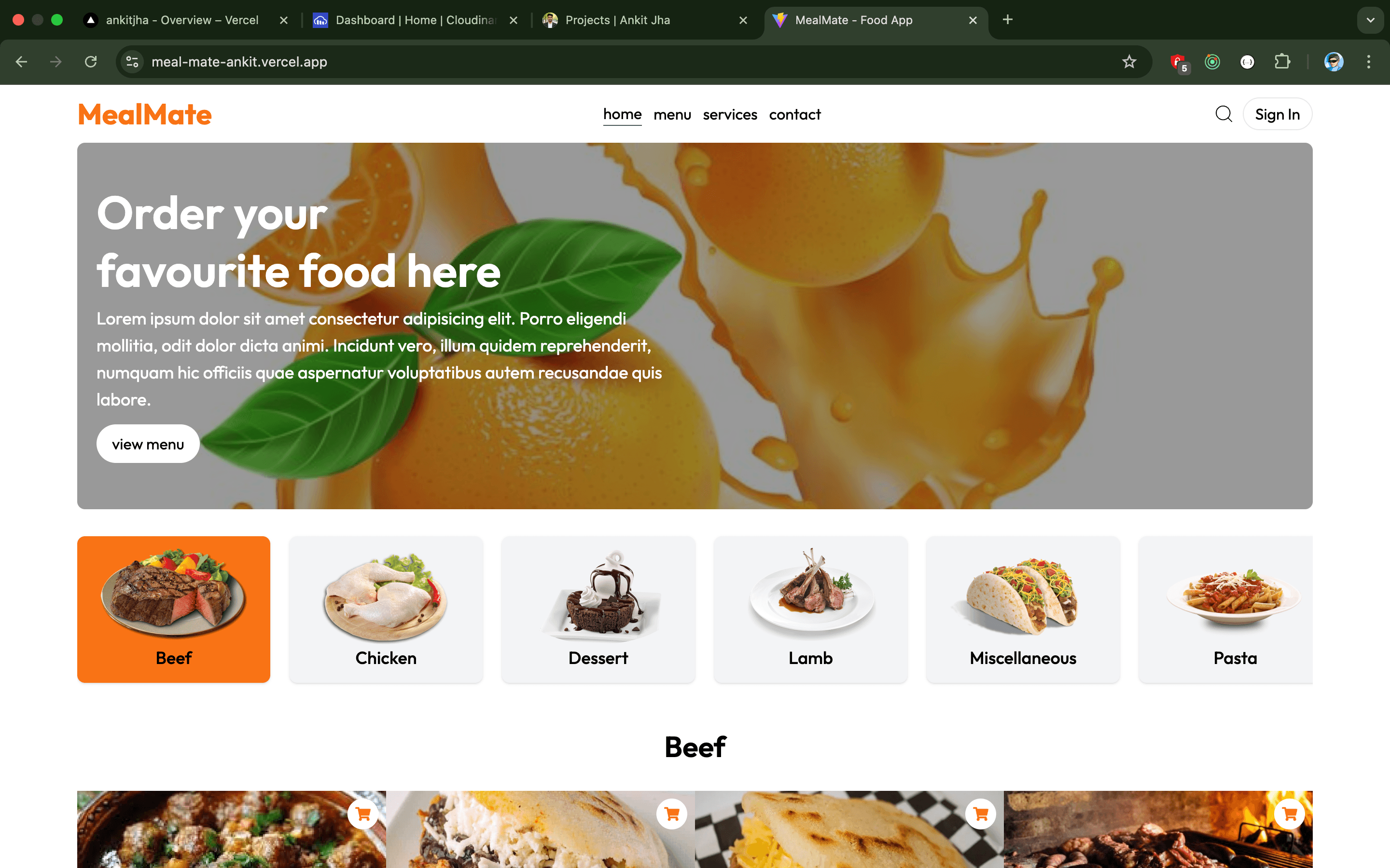 MealMate - project screenshot